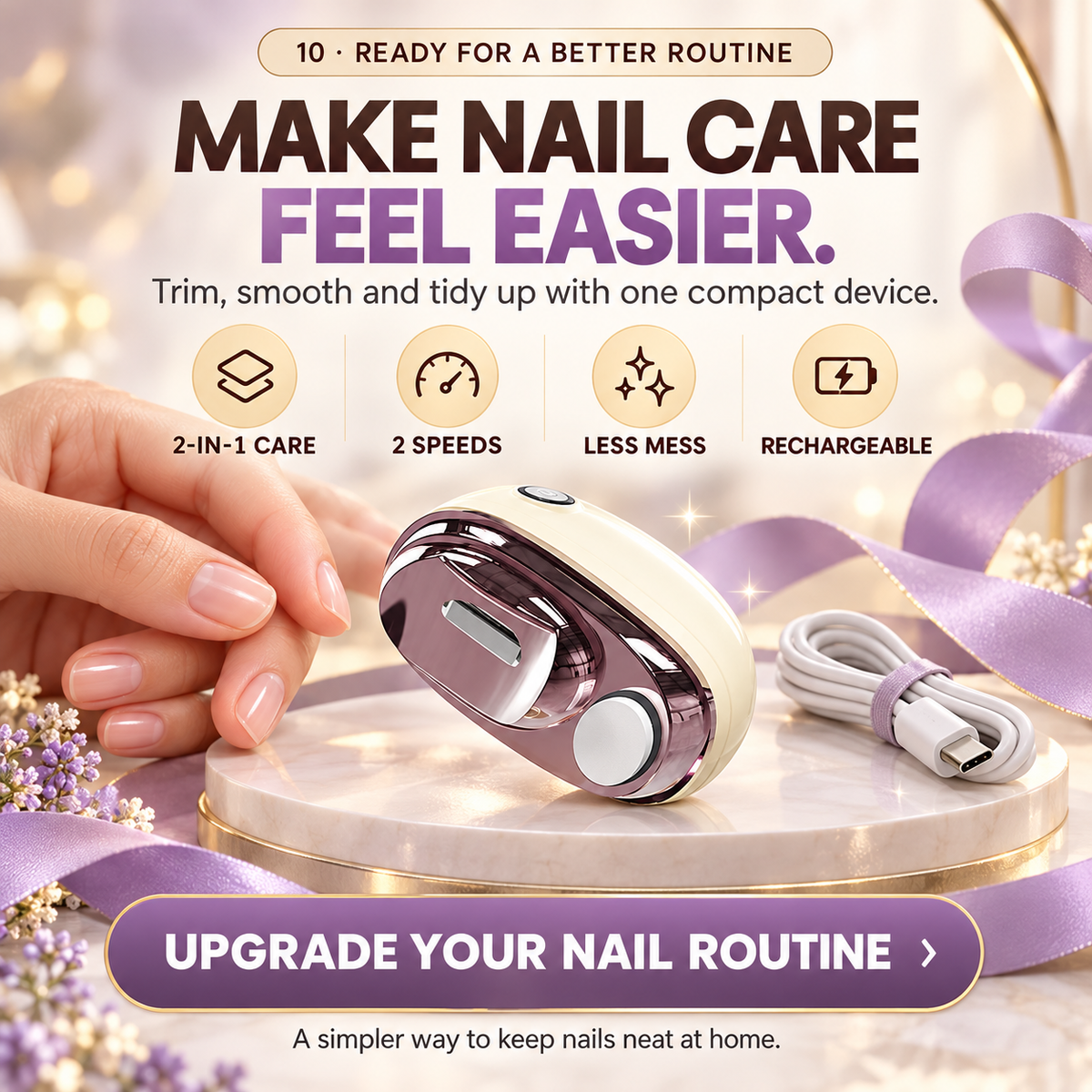 💅 2-in-1 Electric Nail Clipper & Smoother 🌟