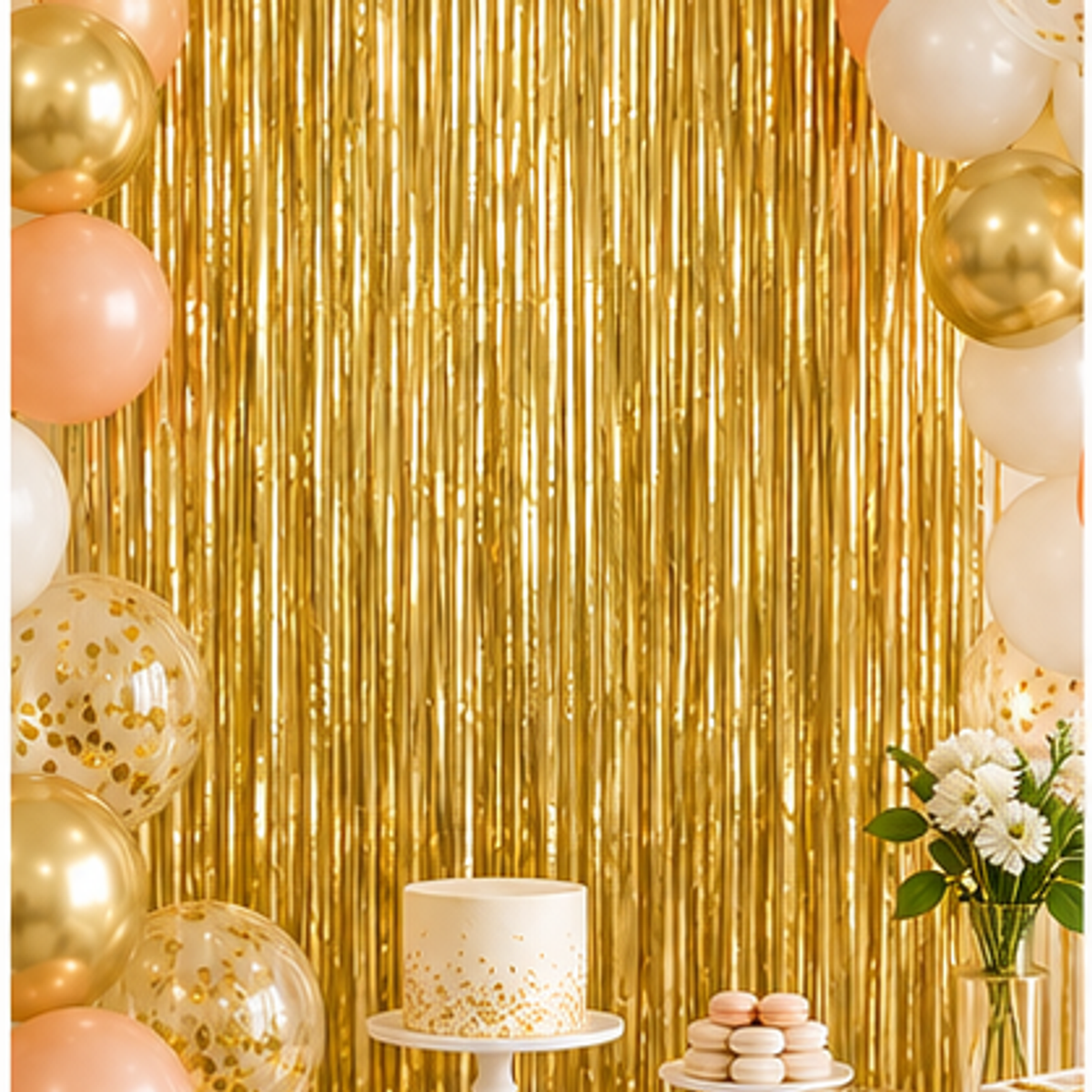 Metallic Fringe Backdrop — lifestyle