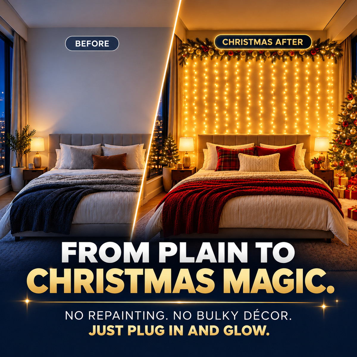 USB-Powered Dimmable LED Copper Wire Curtain Lights with Remote Control