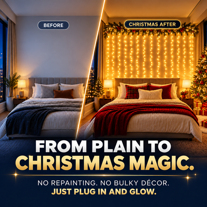 USB-Powered Dimmable LED Copper Wire Curtain Lights with Remote Control