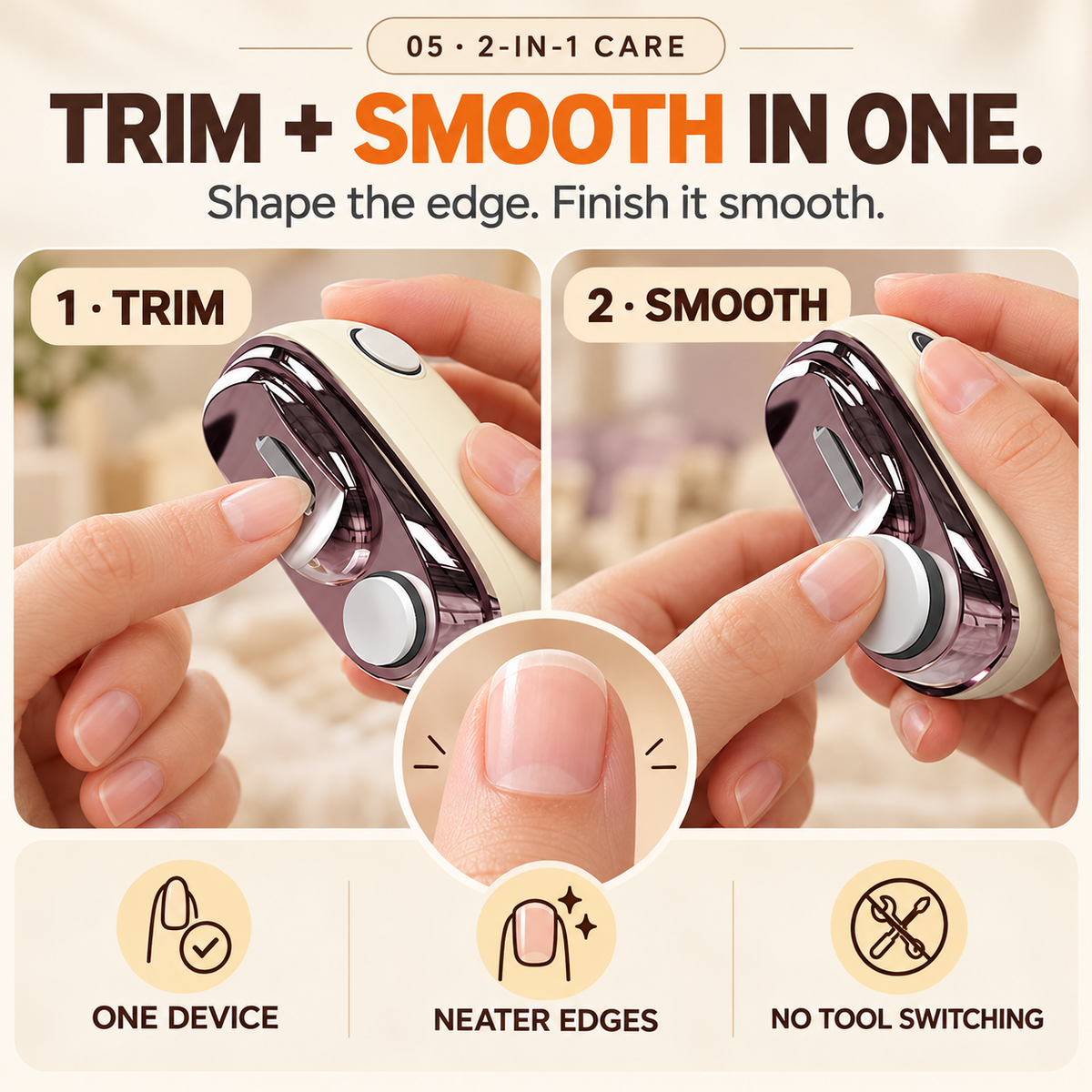 💅 2-in-1 Electric Nail Clipper & Smoother 🌟