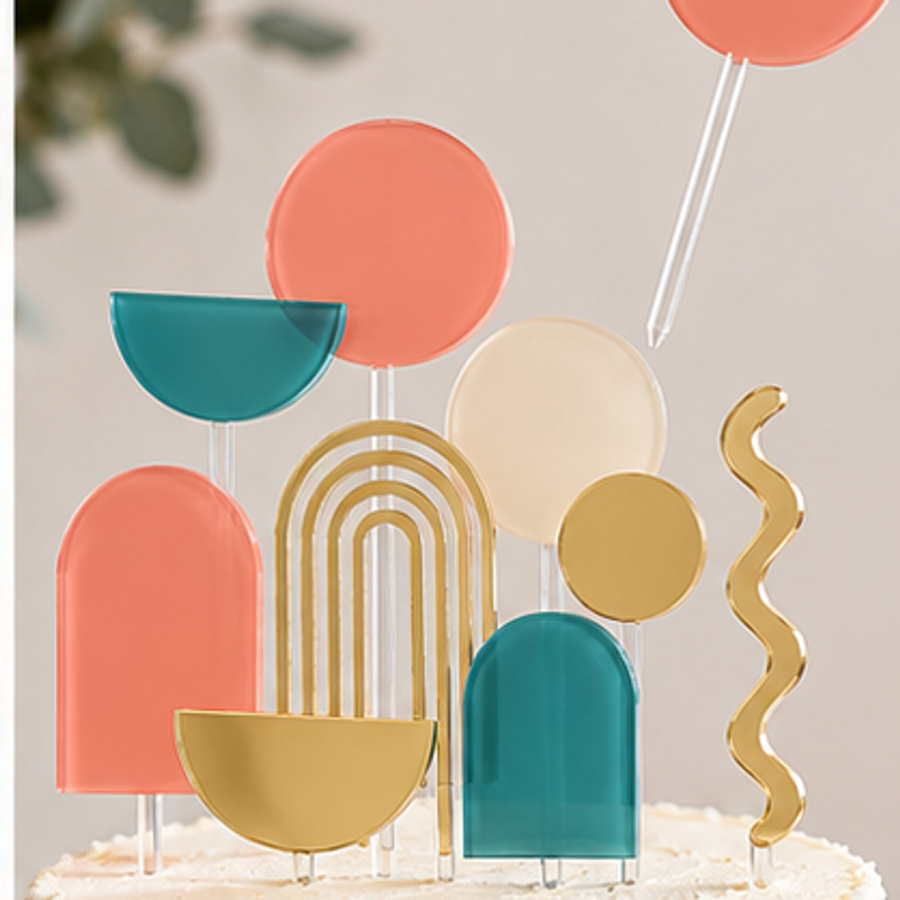 Geometric Cake Topper Set — feature