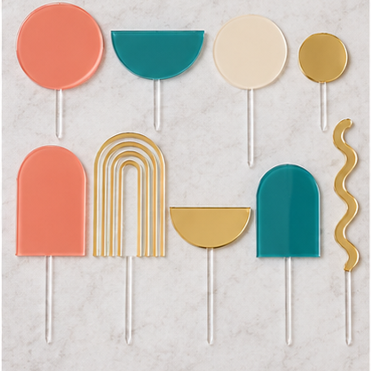 Geometric Cake Topper Set — overview
