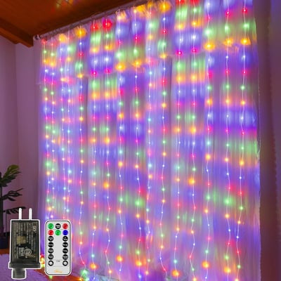 USB-Powered Dimmable LED Copper Wire Curtain Lights with Remote Control